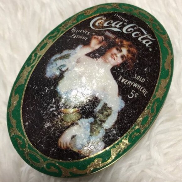 Set of 3 Vintage Coca-Cola Privileged Ladies Shimmer Round + Oval Mint Tins - Picture 12 of 15
